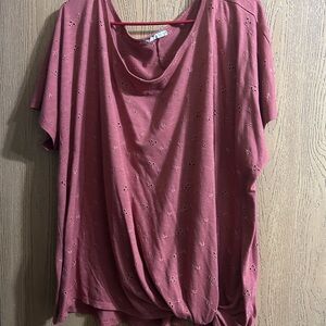 Elegant Mauve Short Sleeve Top